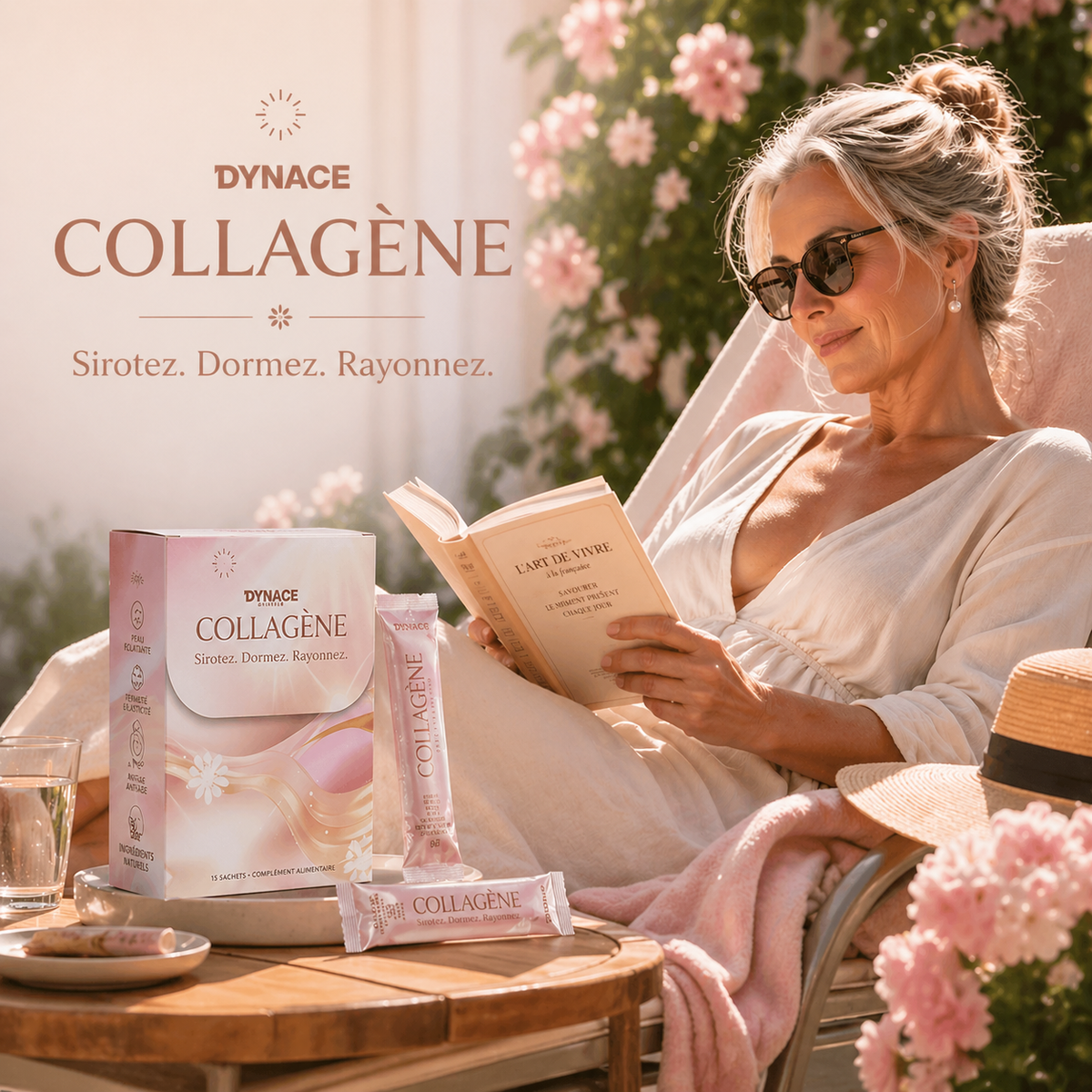 Dynace Collagène formulation — peptides de collagène marin élastine et ergothionéine
