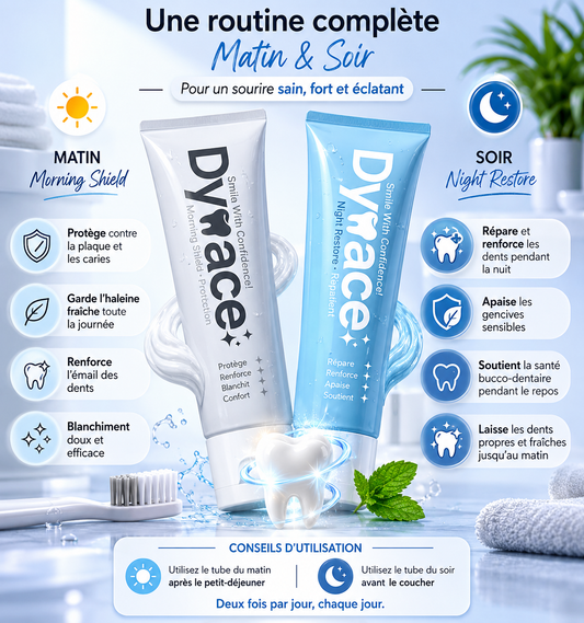 Dynace Night Restore dentifrice régénérant nuit — blanchiment doux et gencives sensibles