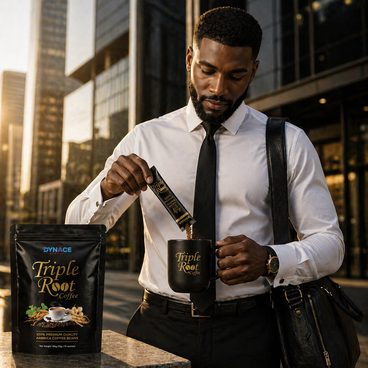 Dynace Triple Root Coffee ingrédients adaptogènes — Tongkat Ali Maca énergie masculine